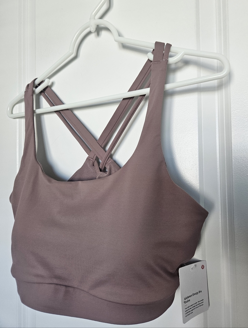NWT lululemon Energy Bra Medium Support Evolve Ashen Rose Size XL $58 SOLD OUT